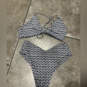 Skatie Black and White Bikini Set